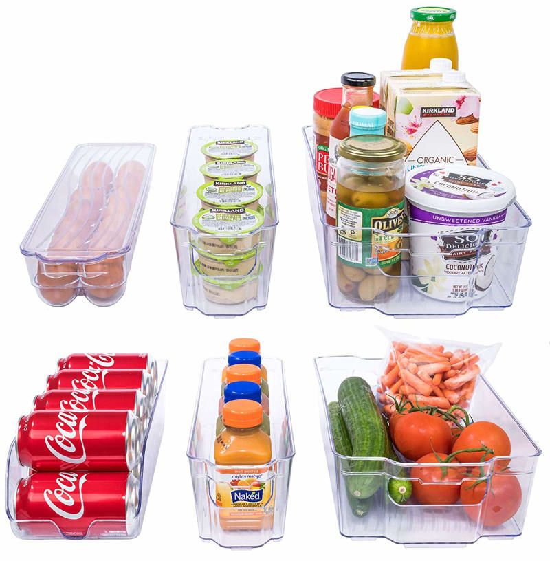 Sorbus Fridge Bins and Freezer Bins Refrigerator Organizer Stackable Food Storage Containers BPA-Free Drawer Organizers for Refrigerator Freezer and Pantry